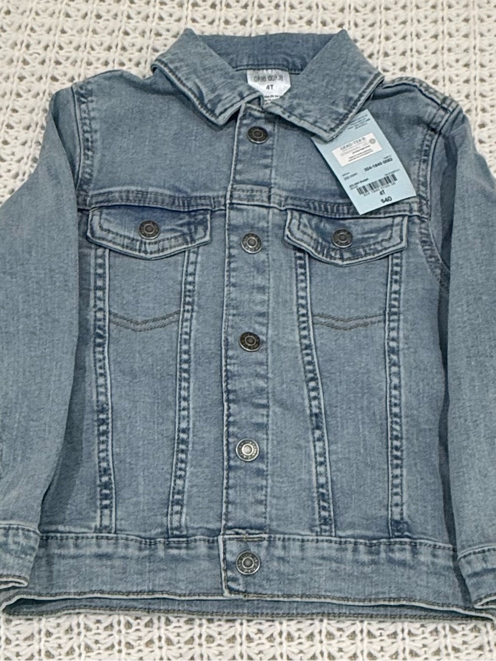 Okie Dokie Toddler Unisex Denim Lightweight Puffer Jacket in Julian wash size 4T